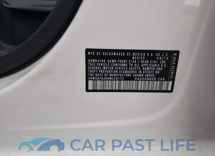 3VW2B7AJ6HM228173# 12