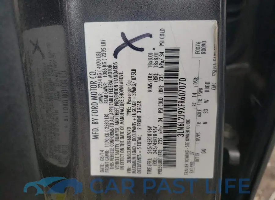 3LN6L2J9XFR607070# 10