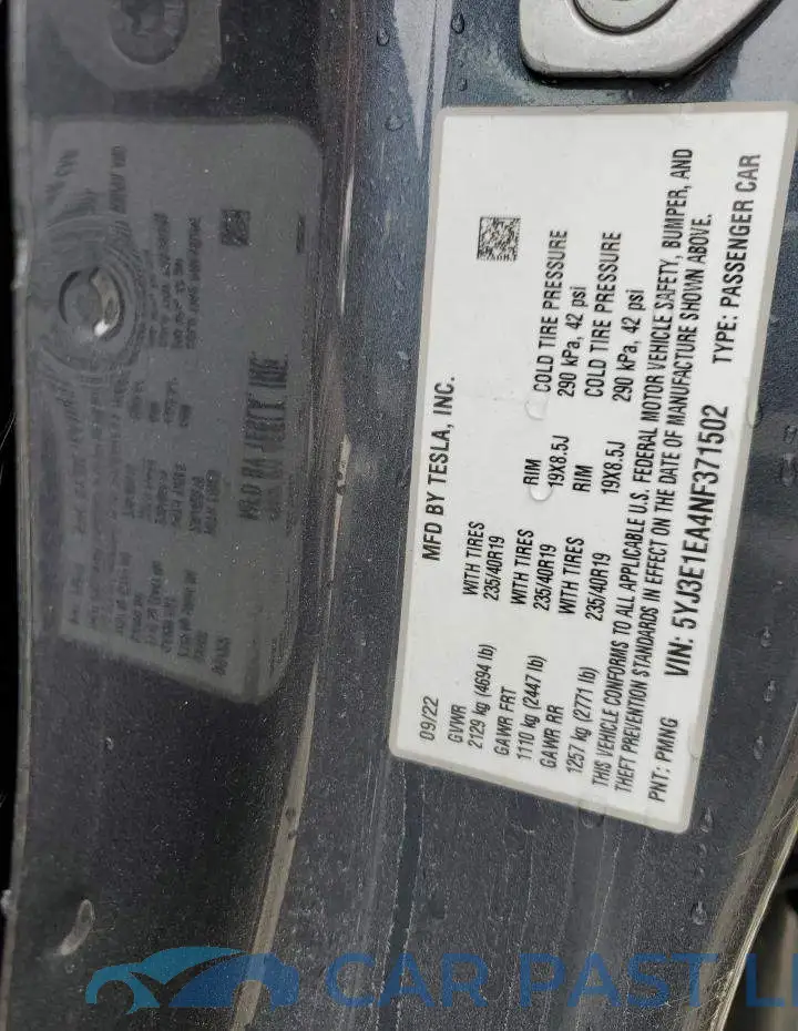 5YJ3E1EA4NF371502# 13