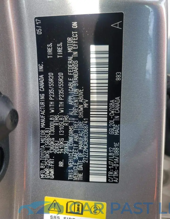 2T2ZZMCA9HC068741# 13