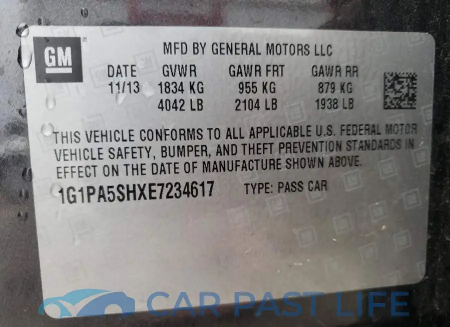 1G1PA5SHXE7234617# 13