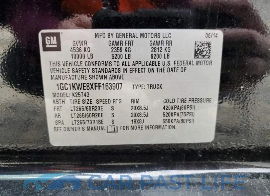 1GC1KWE8XFF163907# 13