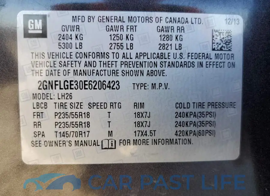 2GNFLGE30E6206423# 13