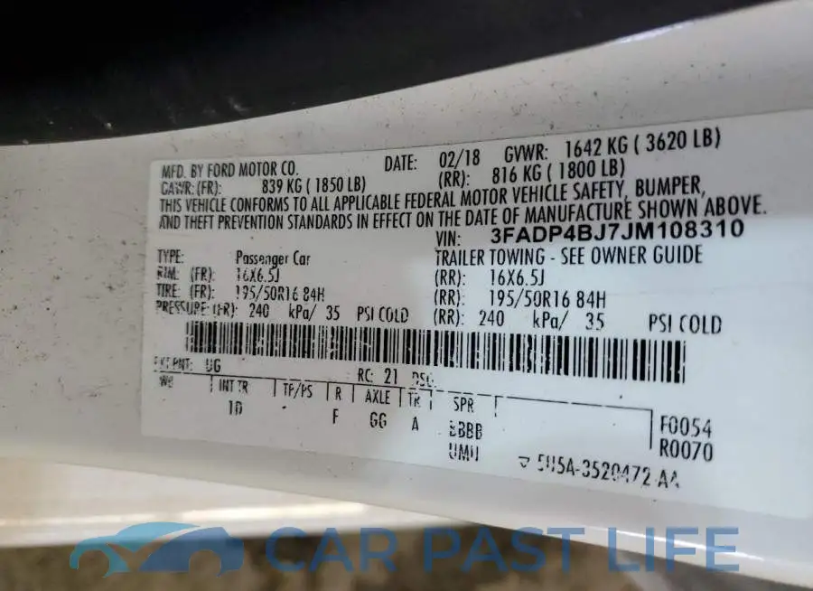1FM5K8D80KGA86513# 13