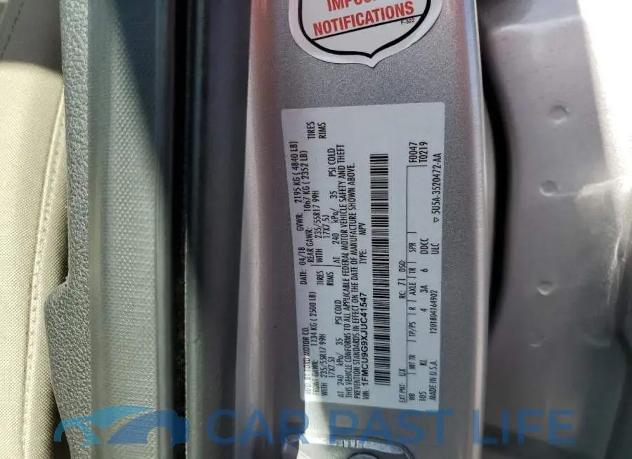 1FMCU9G9XJUC41547# 12