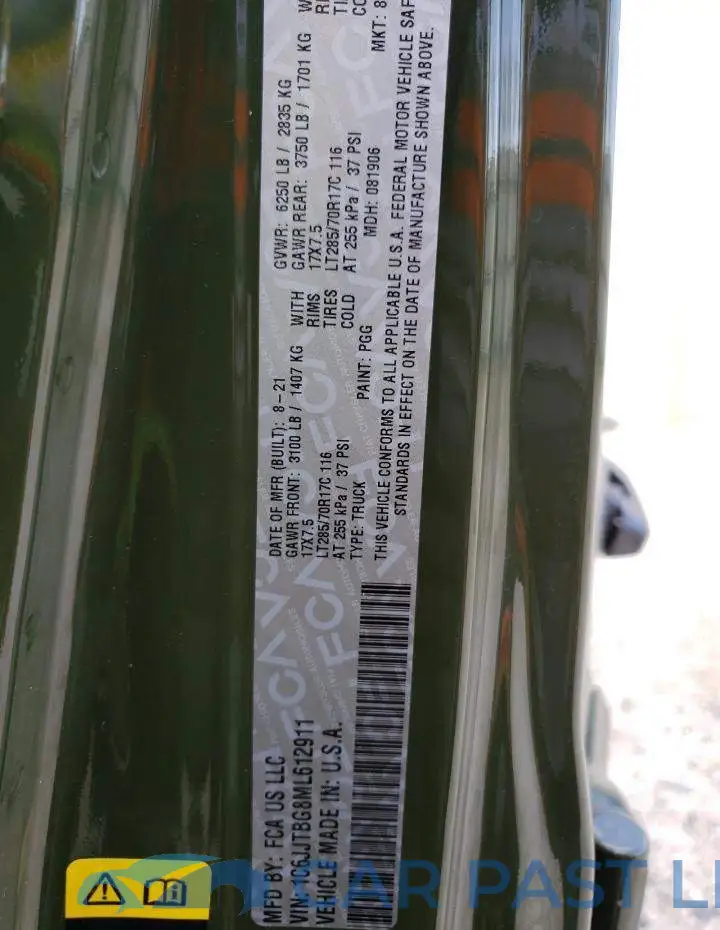1C6JJTBG8ML612911# 13