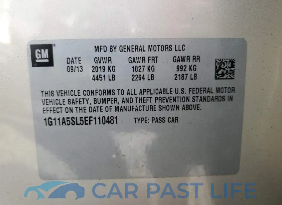 1G11A5SL5EF110481# 12