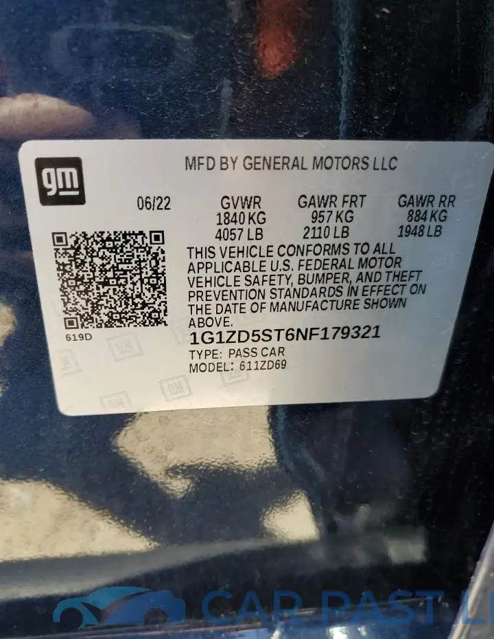 1G1ZD5ST6NF179321# 12