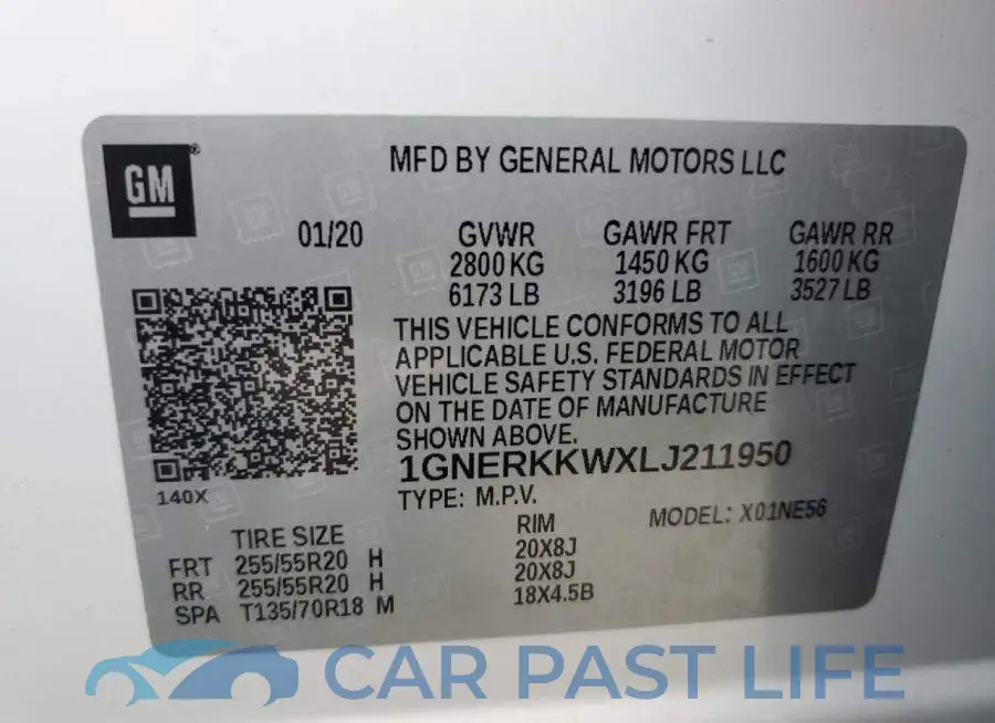 1GNERKKWXLJ211950# 14