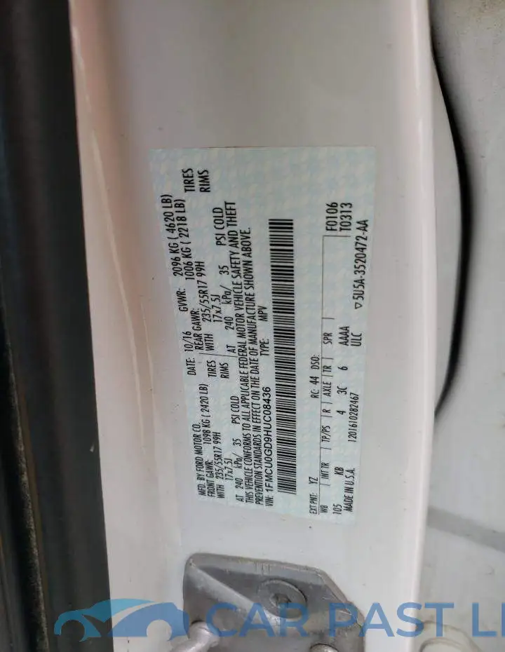 1FMCU0GD9HUC08436# 13