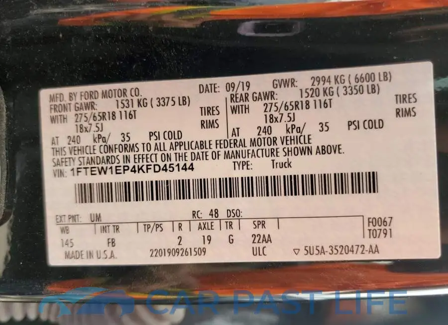 1FTEW1EP4KFD45144# 13