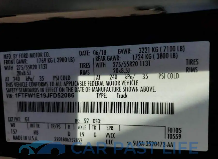 1FTFW1E19JFD52086# 13