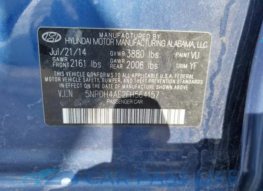 5NPDH4AE2FH564157# 12
