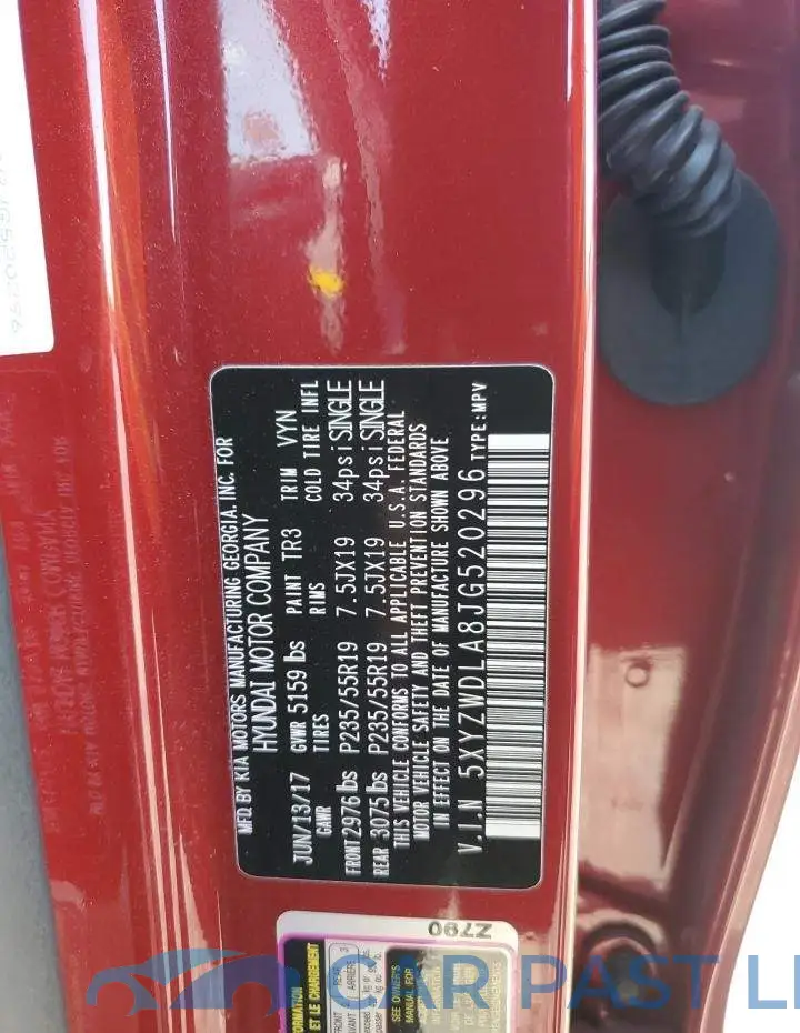 5XYZWDLA8JG520296# 12