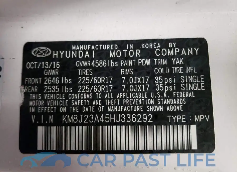 KM8J23A45HU336292# 13