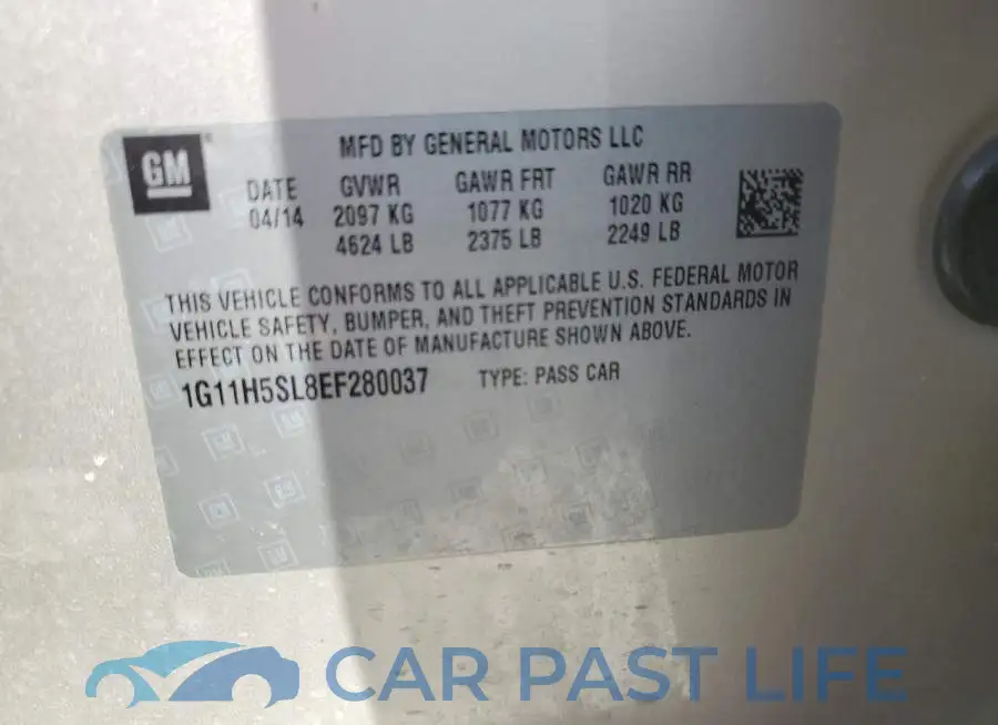 1G11H5SL8EF280037# 12