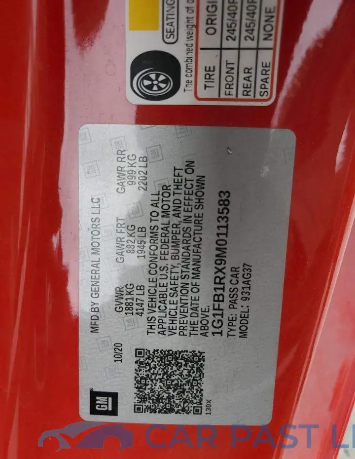 1G1FB1RX9M0113583# 12