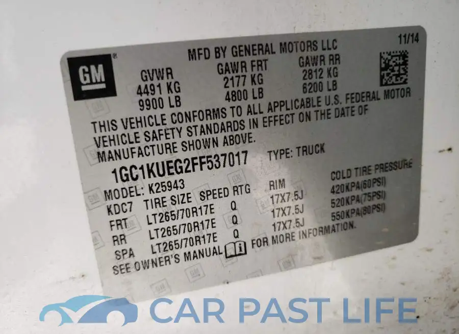 1GC1KUEG2FF537017# 13