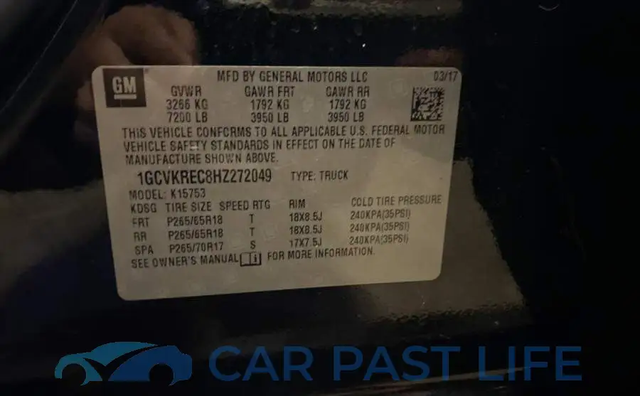 1GCVKREC8HZ272049# 10