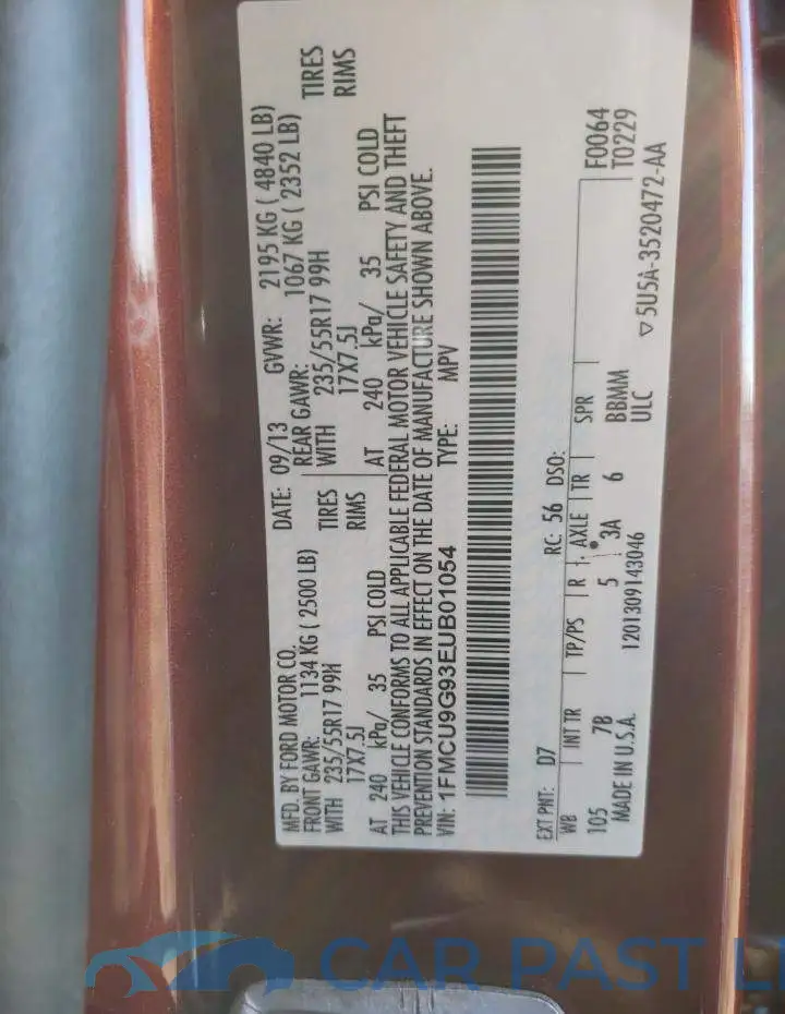 1FMCU9G93EUB01054# 13