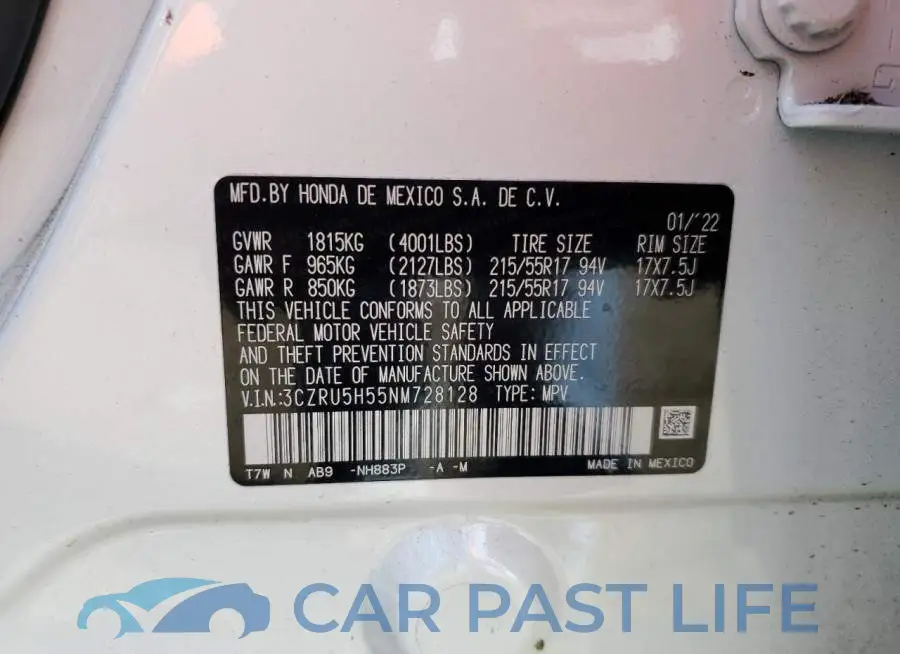 3CZRU5H55NM728128# 13