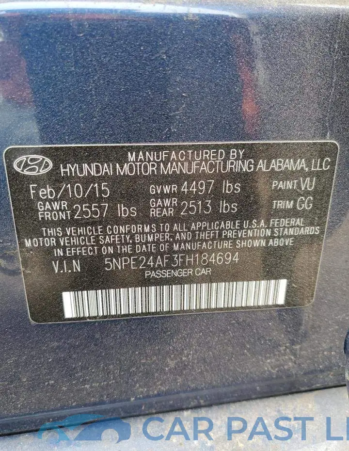 5NPE24AF3FH184694# 12
