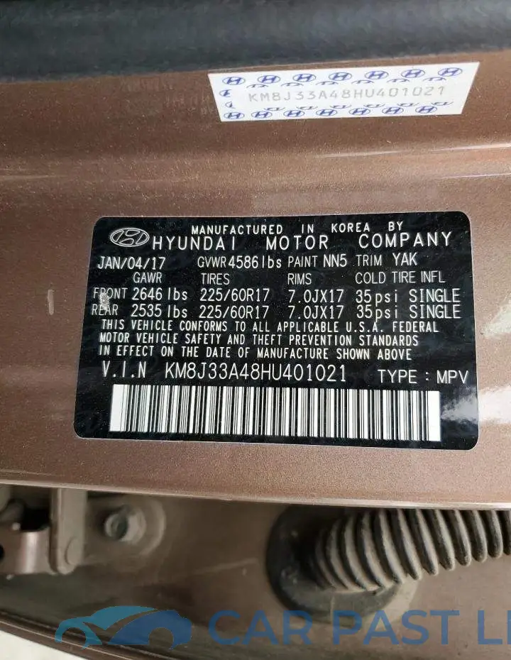 KM8J33A48HU401021# 12