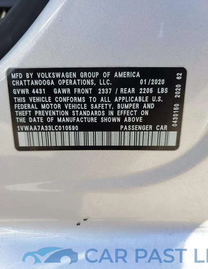1VWAA7A33LC010590# 12