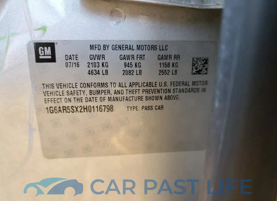 1G6AR5SX2H0116798# 12