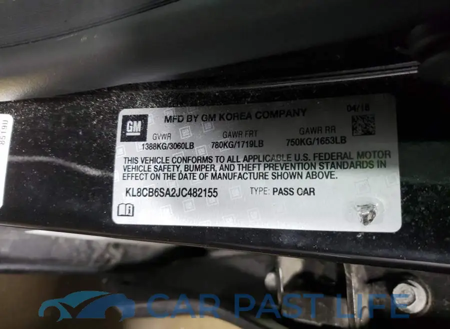 KL8CB6SA2JC482155# 10