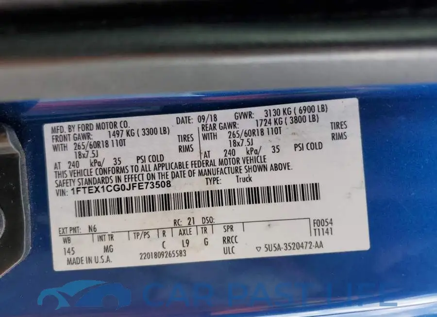 1FTEX1CG0JFE73508# 12