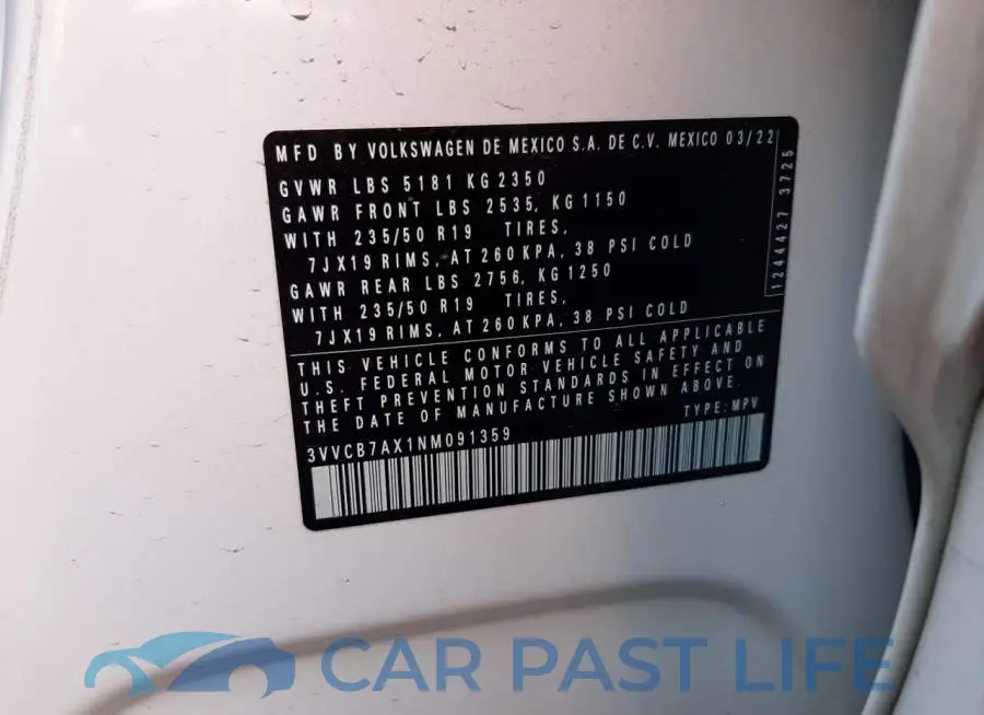 3VVCB7AX1NM091359# 13