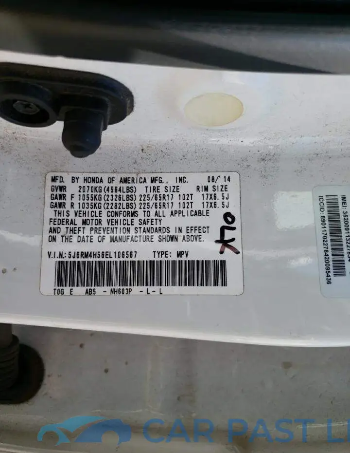 5J6RM4H56EL106567# 13