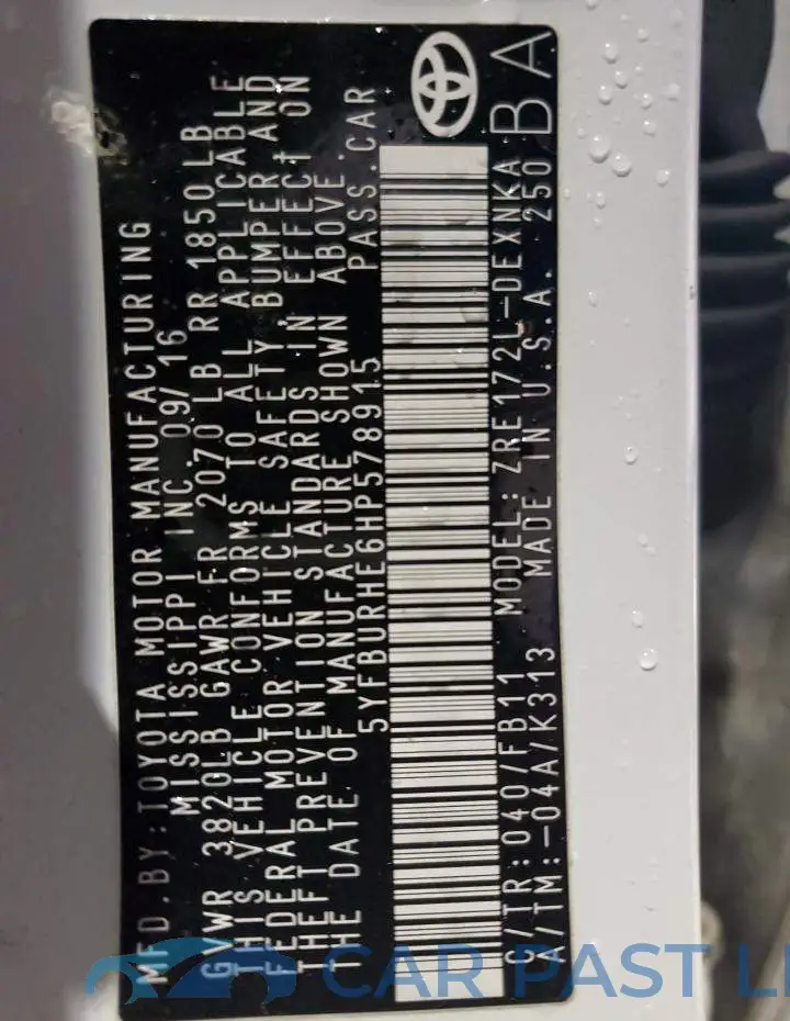 5YFBURHE6HP578915# 12
