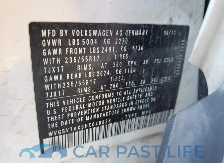 WVGBV7AX3HK048828# 13