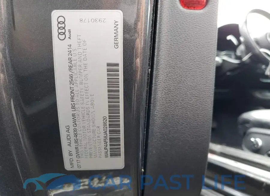 WAUP4AF58JA028620# 12