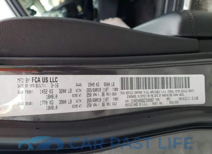 1C4RDHAG6GC330997# 13