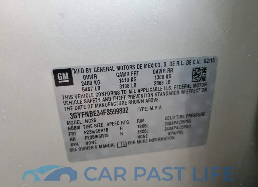 3GYFNBE34FS599832# 10