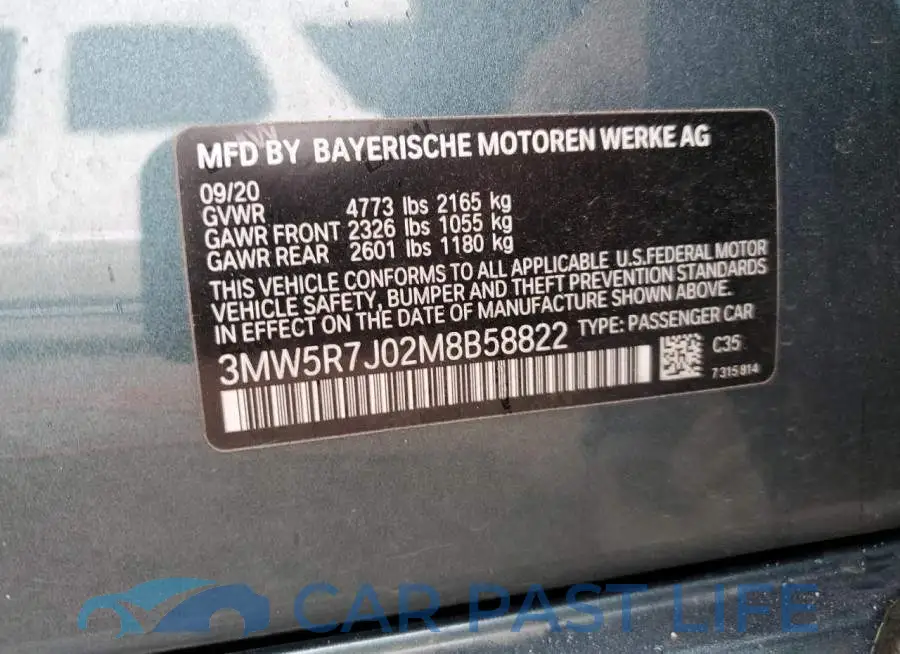 3MW5R7J02M8B58822# 12