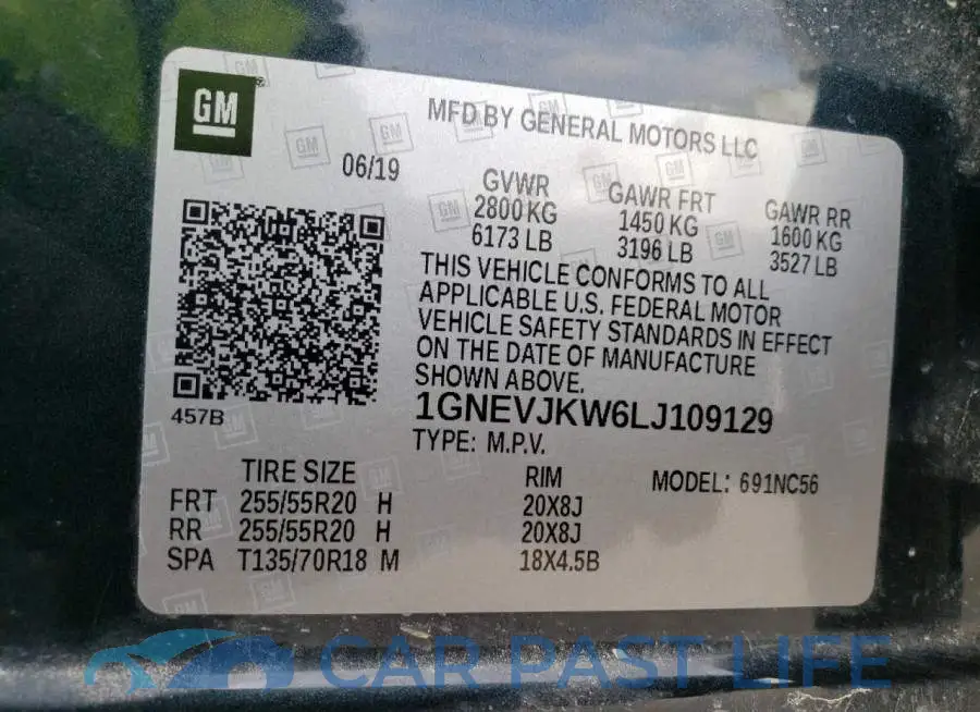 1GNEVJKW6LJ109129# 12