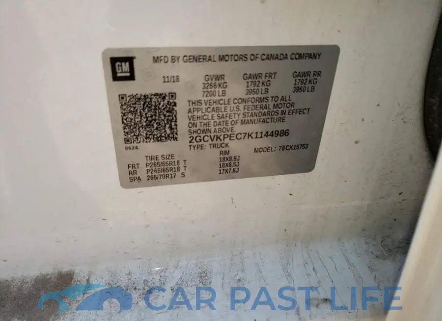 2GCVKPEC7K1144986# 12
