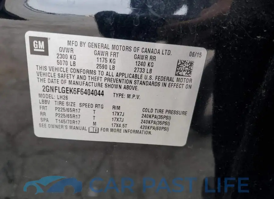 2GNFLGEK6F6404044# 13