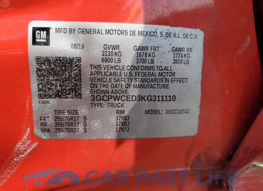 3GCPWCED3KG311110# 12