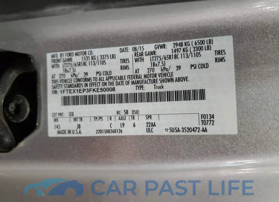 1FTEX1EP3FKE50008# 12