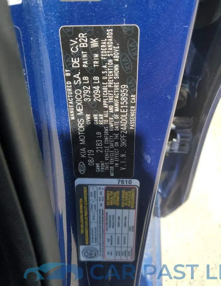 3KPF24AD0LE158959# 12