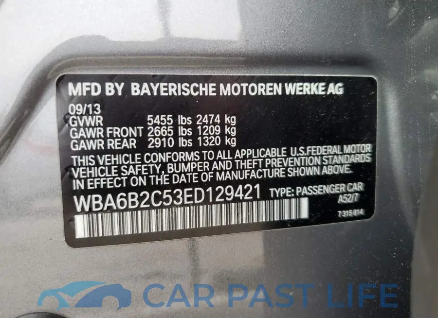 WBA6B2C53ED129421# 12