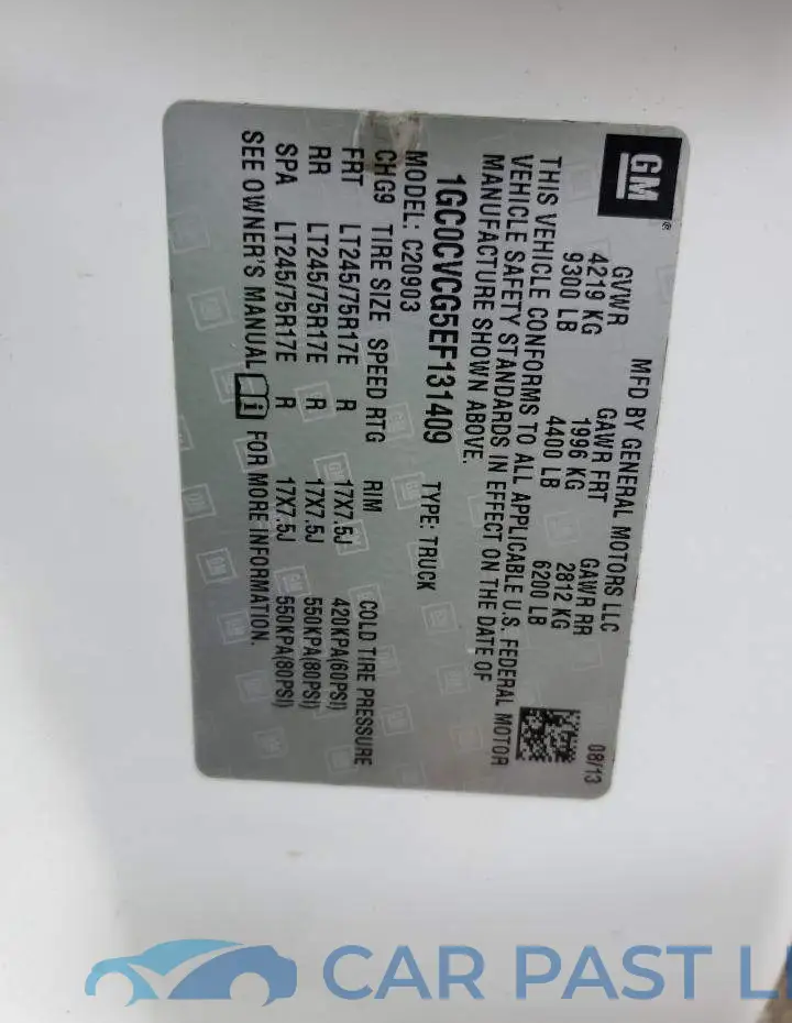 1GC0CVCG5EF131409# 13