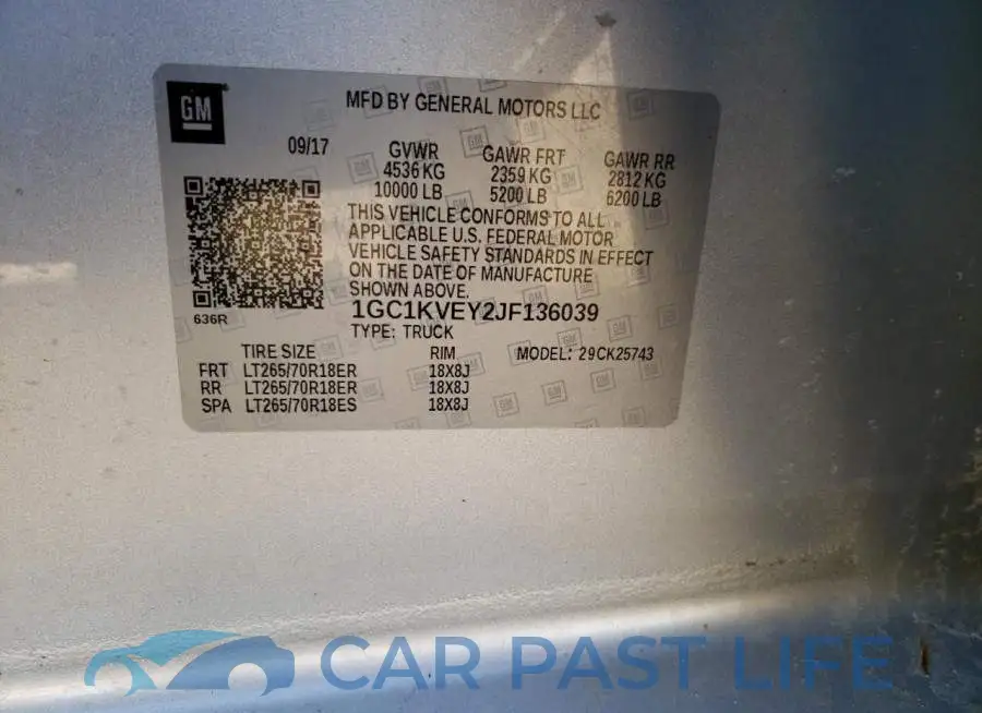 1GC1KVEY2JF136039# 12