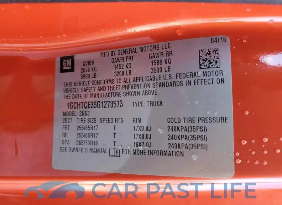 1GCHTCE35G1278573# 12