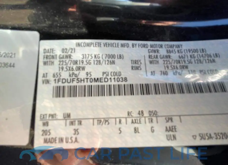 1FDUF5HT0MED11038# 9